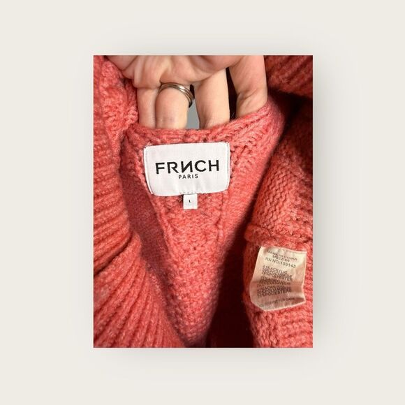 FRNCH Paris Julia Cable Knit Sweater Pink Size Large - Picture 7 of 8